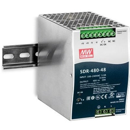 TRENDnet 480W, 48V DC, 10A AC to DC DIN-Rail Power Supply with PFC Function, TI-S48048