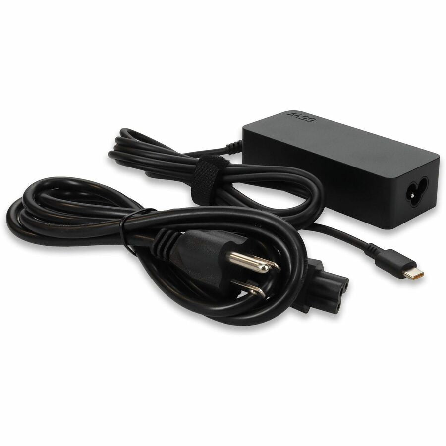 Addon Lenovo 4X20M26268 Compatible 65W 20V at 3.25A Black USB-C Laptop Power Adapter and Cable