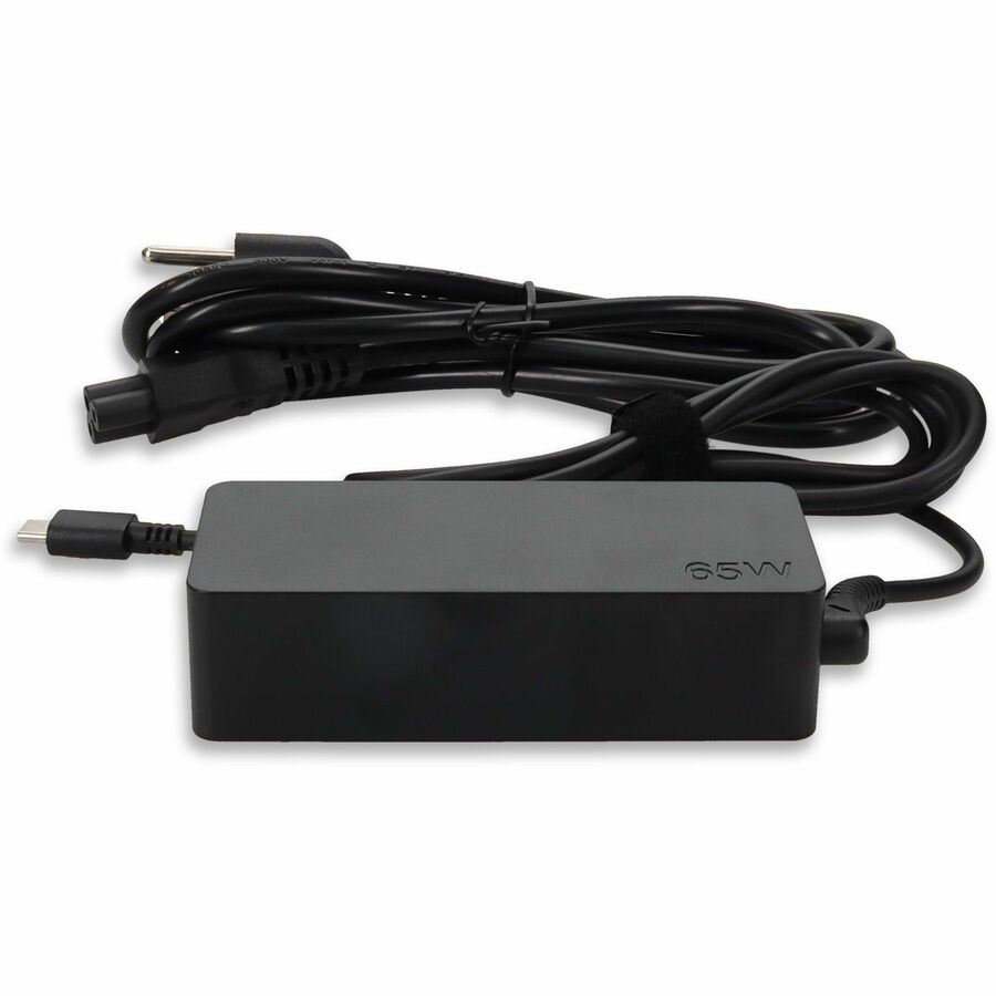 Addon Lenovo 4X20M26268 Compatible 65W 20V at 3.25A Black USB-C Laptop Power Adapter and Cable