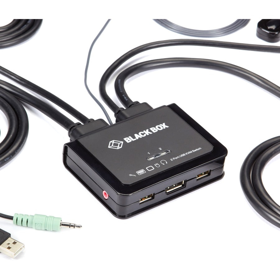Black Box 2-Port 4K60 DisplayPort Cable KVM Switch