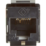 Black Box CAT6A Keystone Jack - Unshielded, RJ45, Black