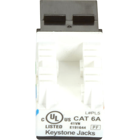 Black Box CAT6A Keystone Jack - Unshielded, RJ45, Black