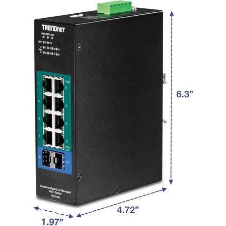 10PORT MANAGED POE+ DIN-RAIL