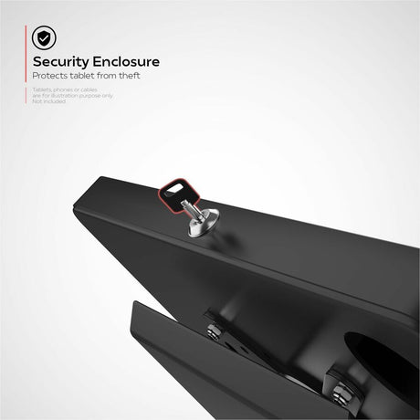 CTA Premium Locking Floor Stand & Enclosure for iPad 10th Gen 10.9" & More (Black)