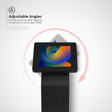 CTA Premium Locking Floor Stand & Enclosure for iPad 10th Gen 10.9" & More (Black)