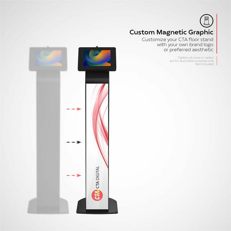 CTA Premium Locking Floor Stand & Enclosure for iPad 10th Gen 10.9" & More (Black)