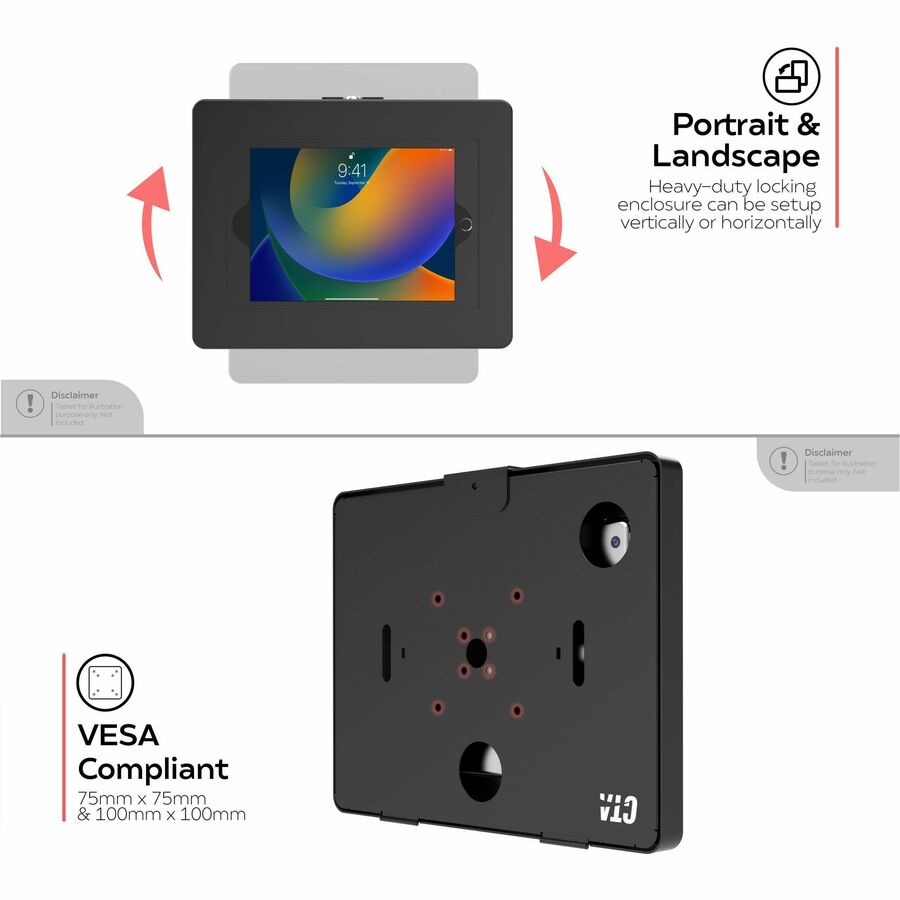 CTA Digital Premium VESA Locking Mount for iPad Gen 10 - 10.9" , 9.7-11" Tablets