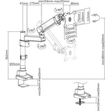 V7 DMPRO2TA-3N Mounting Arm for Monitor, Display - Matte Black
