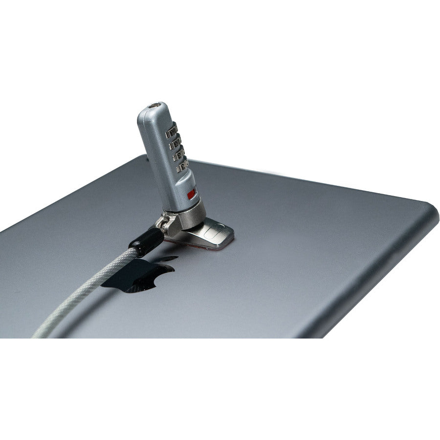 CTA Digital Combination Lock Security Cable and Adhesive Plate - Galvanized Steel, Metal - 5.83 ft - For Notebook, Tablet, Desktop Computer, Smartphone FOR IPAD PRO 12.9