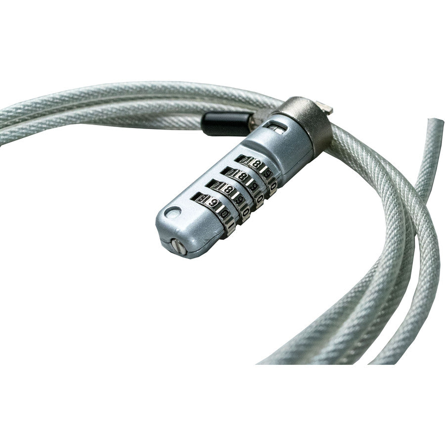 CTA Digital Combination Lock Security Cable and Adhesive Plate - Galvanized Steel, Metal - 5.83 ft - For Notebook, Tablet, Desktop Computer, Smartphone FOR IPAD PRO 12.9