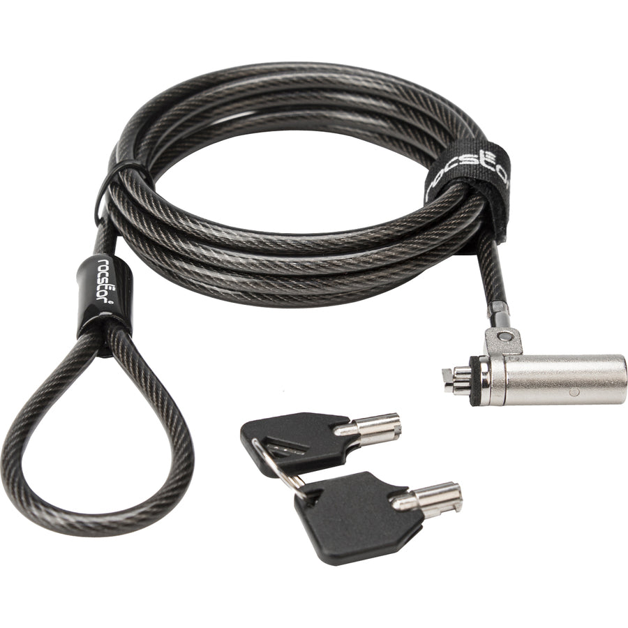 Rocbolt R20 Slim Security Cable with Key Lock and (2) Keys - 10mm Lock Head for Thinnest Laptop, Ultrabook Devices - Galvanized Steel, Nickel, Zinc Alloy - 6 ft - Compatible with K65042L & K64434W - TAA COMPLIANT - FOR THINNEST LAPTOP & ULTRABOOK DEVICES