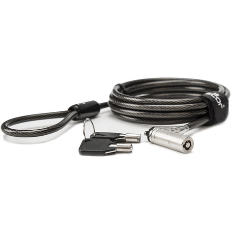Rocbolt R20 Slim Security Cable with Key Lock and (2) Keys - 10mm Lock Head for Thinnest Laptop, Ultrabook Devices - Galvanized Steel, Nickel, Zinc Alloy - 6 ft - Compatible with K65042L & K64434W - TAA COMPLIANT - FOR THINNEST LAPTOP & ULTRABOOK DEVICES