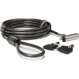 Rocbolt R20 Slim Security Cable with Key Lock and (2) Keys - 10mm Lock Head for Thinnest Laptop, Ultrabook Devices - Galvanized Steel, Nickel, Zinc Alloy - 6 ft - Compatible with K65042L & K64434W - TAA COMPLIANT - FOR THINNEST LAPTOP & ULTRABOOK DEVICES