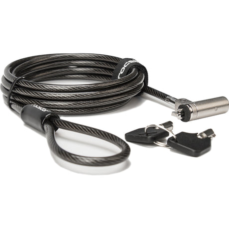 Rocbolt R20 Slim Security Cable with Key Lock and (2) Keys - 10mm Lock Head for Thinnest Laptop, Ultrabook Devices - Galvanized Steel, Nickel, Zinc Alloy - 6 ft - Compatible with K65042L & K64434W - TAA COMPLIANT - FOR THINNEST LAPTOP & ULTRABOOK DEVICES