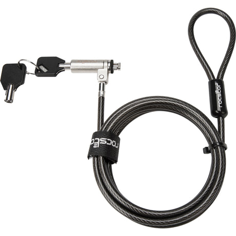 Rocbolt R20 Slim Security Cable with Key Lock and (2) Keys - 10mm Lock Head for Thinnest Laptop, Ultrabook Devices - Galvanized Steel, Nickel, Zinc Alloy - 6 ft - Compatible with K65042L & K64434W - TAA COMPLIANT - FOR THINNEST LAPTOP & ULTRABOOK DEVICES