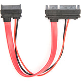Rocstor Premium 6in Slimline SATA to SATA Adapter with Power - F/M - SATA for Optical Drive, Motherboard - 6" - 1 Pack - 1 x SATA - 1 x SATA - Red - Adapter with Power