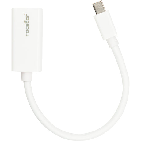 Rocstor Premium 8in / 20cm Mini DisplayPort to HDMI 4K Audio / Video Converter - mDP 1.2 to HDMI Active Adapter for MacBook Air / MacBook Pro - 4K @ 30 Hz - White - HDMI/Mini DisplayPort for Audio/Video Device, MacBook Pro, MacBook Air - 8in - 1 Pack - 1