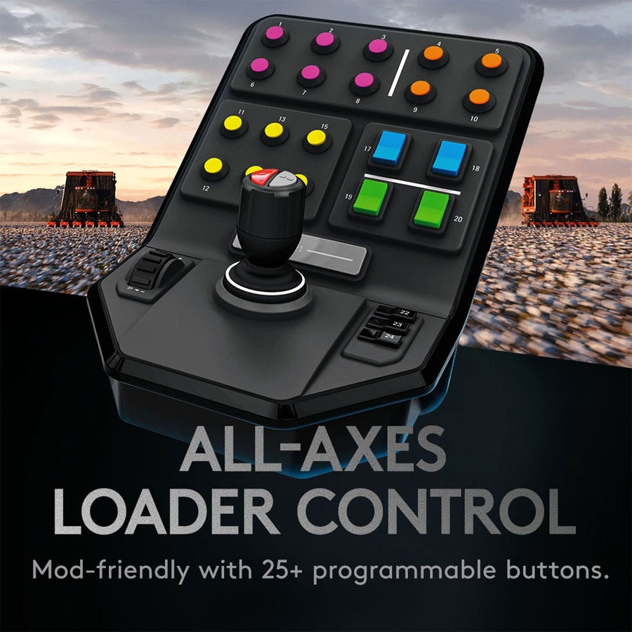 Logitech G Heavy Equipment Bundle Simulation Wheel, Pedals and Side Panel Control Deck