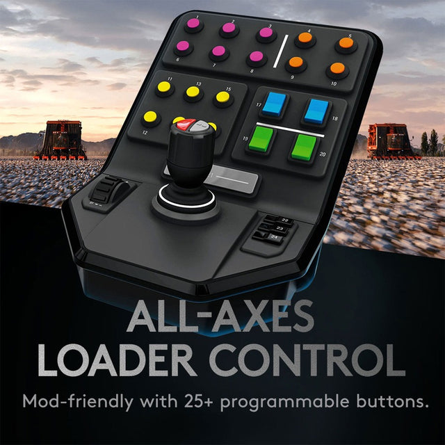 Logitech G Heavy Equipment Bundle Simulation Wheel, Pedals and Side Panel Control Deck