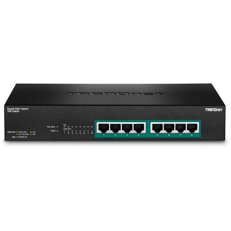 TRENDnet 8-Port Gigabit Full Power Poe+ Switch; 8 x Gigabit PoE+ Ports; 240W Power Budget; 16Gbps Switching Capacity; Rack Mountable; Ethernet Network Switch; Metal; Lifetime Protection; TPE-TG80F