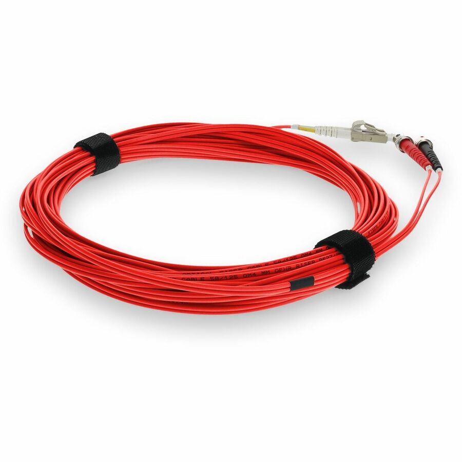 AddOn 3m LC (Male) to ST (Male) Red OM4 Duplex Fiber OFNR (Riser-Rated) Patch Cable