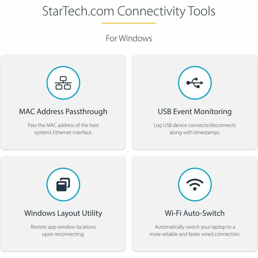 StarTech.com Universal Laptop Docking Station, Hybrid USB-C & USB-A Dock, Dual 4K DP & HDMI, 60W PD, Mac / Windows / Chrome OS, GbE