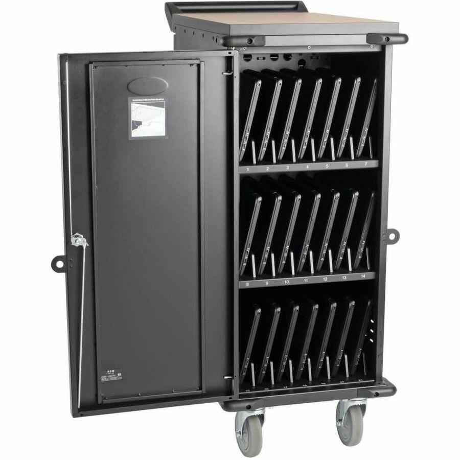 Eaton Tripp Lite Series 21-Device AC Charging Cart for Laptops and Chromebooks - 120V, NEMA 5-15P, 10 ft. (3.05 m) Cord, Black