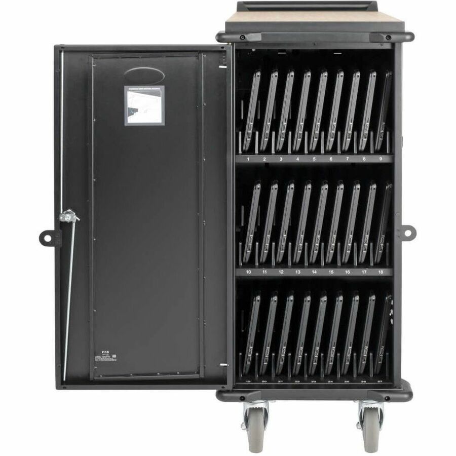 Eaton Tripp Lite Series 27-Device AC Charging Cart for Laptops and Chromebooks - 120V, NEMA 5-15P, 10 ft. (3.05 m) Cord, Black