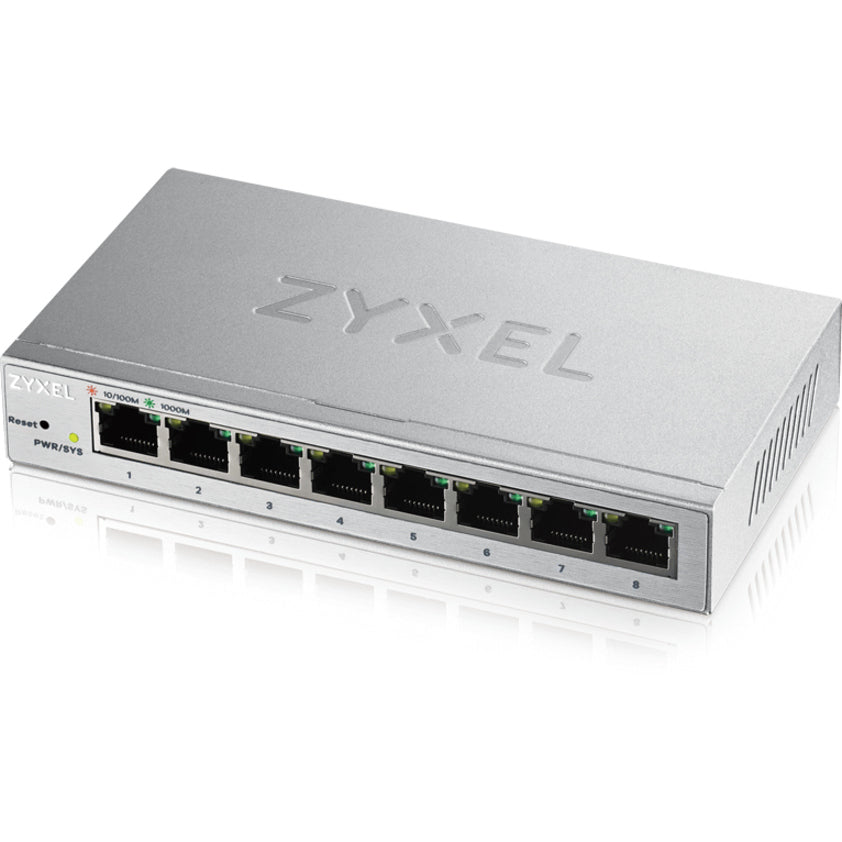 Zyxel 8-Port Gigabit Ethernet Web Managed Switch | VLAN Support | Sturdy Metal Case | Desktop or Wall-Mount | Fanless |Lifetime Warranty | QoS | Ethernet Splitter | GS1200-8