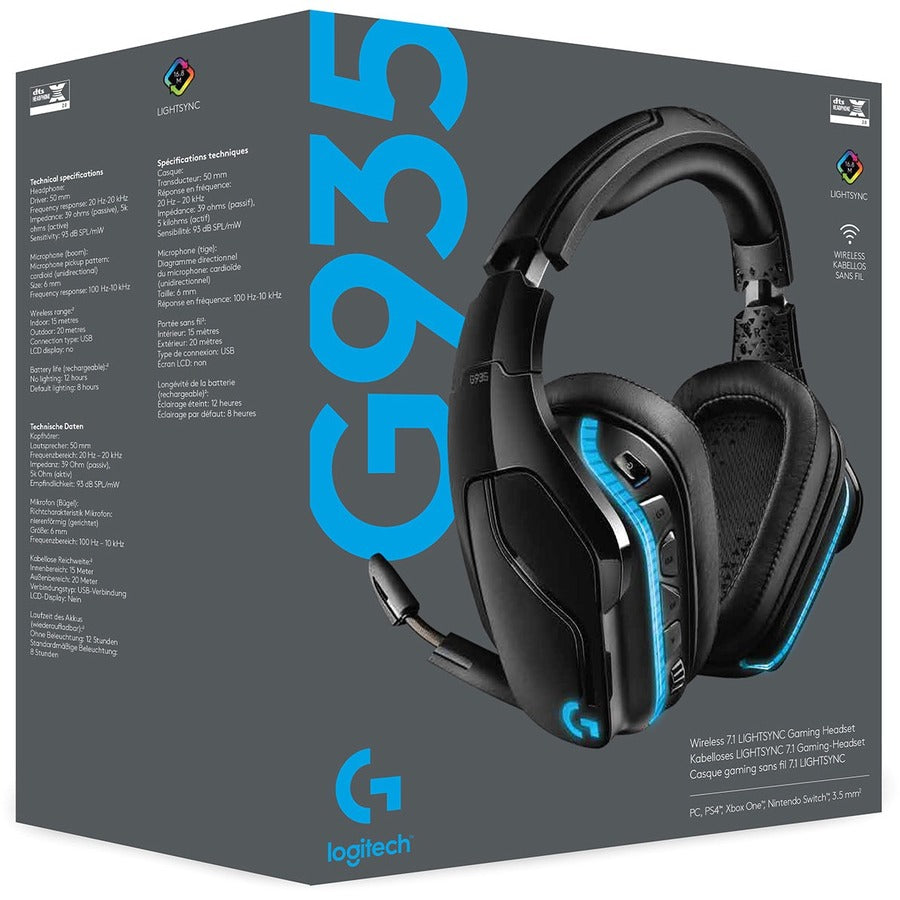 Logitech G935 Wireless 7.1 Surround Lightsync Gaming Headset
