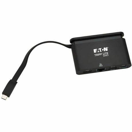 Eaton Tripp Lite Series USB-C Multiport Adapter - 4K HDMI, USB 3.x (5Gbps) Hub Port, GbE, Self-Storing Cable, 100W PD Charging, Black