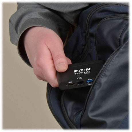 Eaton Tripp Lite Series USB-C Multiport Adapter - 4K HDMI, USB 3.x (5Gbps) Hub Port, GbE, Self-Storing Cable, 100W PD Charging, Black