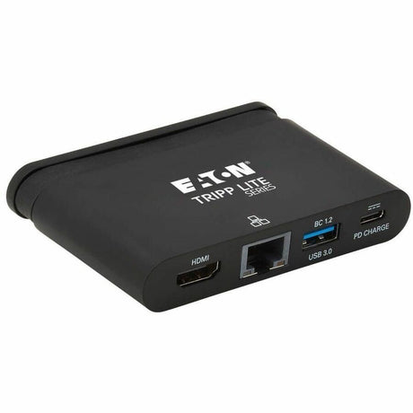 Eaton Tripp Lite Series USB-C Multiport Adapter - 4K HDMI, USB 3.x (5Gbps) Hub Port, GbE, Self-Storing Cable, 100W PD Charging, Black