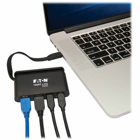 Eaton Tripp Lite Series USB-C Multiport Adapter - 4K HDMI, USB 3.x (5Gbps) Hub Port, GbE, Self-Storing Cable, 100W PD Charging, Black