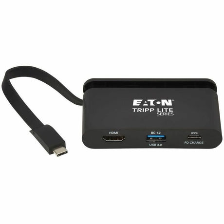 Eaton Tripp Lite Series USB-C Multiport Adapter - 4K HDMI, USB 3.x (5Gbps) Hub Port, Self-Storing Cable, 100W PD Charging, Black