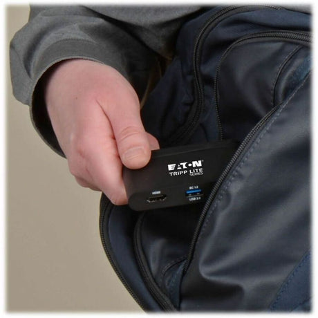 Eaton Tripp Lite Series USB-C Multiport Adapter - 4K HDMI, USB 3.x (5Gbps) Hub Port, Self-Storing Cable, 100W PD Charging, Black