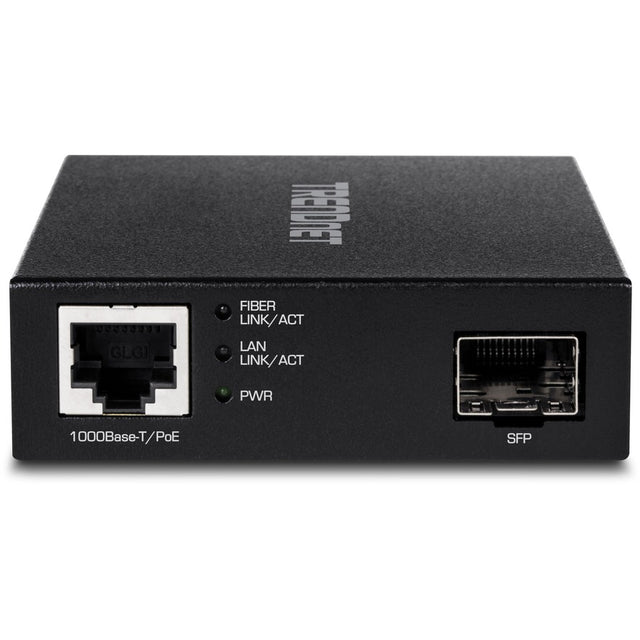 TRENDnet Gigabit Poe Pd SFP Fiber Media Converter; Poe Powered 100/1000Base-T to SFP Fiber Media Converter; Compact Design; TFC-PGSFP