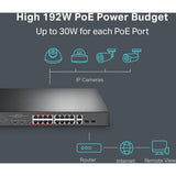 TP-Link TL-SL1218MP - 16 Port 10/100Mbps Fast Ethernet PoE Switch