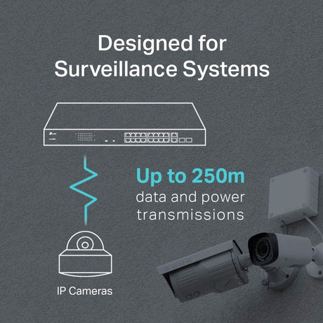 TP-Link TL-SL1218MP - 16 Port 10/100Mbps Fast Ethernet PoE Switch