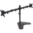 Manhattan TV & Monitor Mount, Desk, Double-Link Arms, 2 screens, Screen Sizes: 10-27" , Black, Stand Assembly, Dual Screen, VESA 75x75 to 100x100mm, Max 8kg (each), Lifetime Warranty