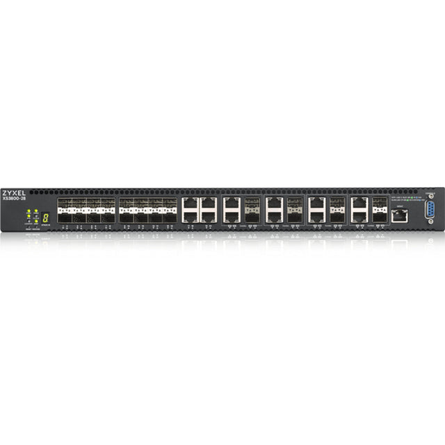 ZYXEL XS3800-28 24-port 10G Multi-Gigabit L3 Managed Aggregation Switch with 16 SFP+ 10G Ports, 8 10G Combo (SFP+/RJ-45) Ports and 4 10G Ethernet Ports