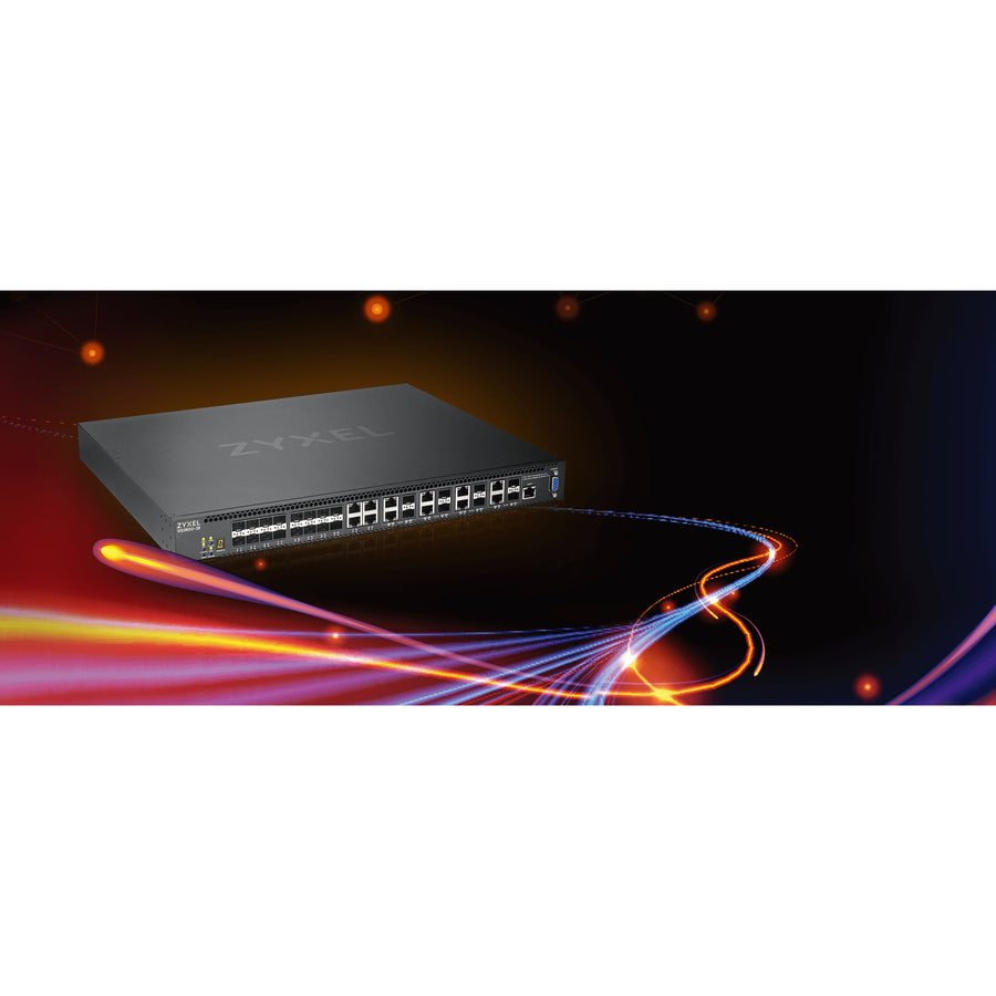 ZYXEL XS3800-28 24-port 10G Multi-Gigabit L3 Managed Aggregation Switch with 16 SFP+ 10G Ports, 8 10G Combo (SFP+/RJ-45) Ports and 4 10G Ethernet Ports