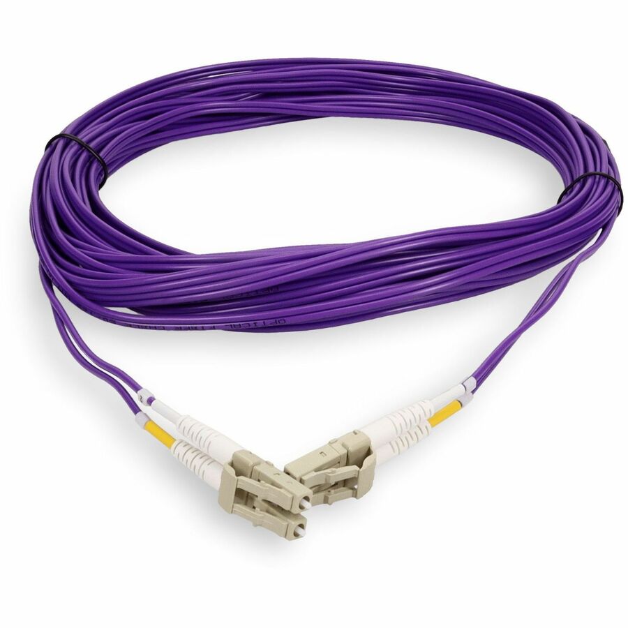 AddOn 3m LC (Male) to LC (Male) Purple OM4 Duplex Fiber OFNR (Riser-Rated) Patch Cable