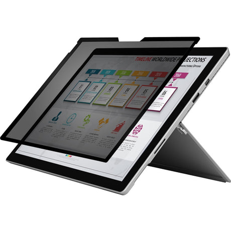Rocstor PrivacyView&trade; Premium Magnetic Privacy Filter for Microsoft&reg; Surface&reg; Pro 4/5/6 12.3 Tablet - For Surface&reg; Pro 4 / 5 / 6 Landscape Tablet - 3:2 Aspect Ratio - Matte Filter- Unframed - Comparable to PFTMS002- TAA Compliant - Black