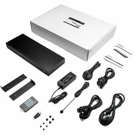 StarTech.com 4x4 HDMI Matrix Switch with Audio and Ethernet Control - 4K 60Hz - HDMI Switcher Box - Rack Mountable - With Remote Ethernet & RS232 Control