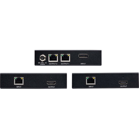 Eaton Tripp Lite Series 2-Port DisplayPort to HDMI over Cat6 Splitter/Extender Kit, Transmitter/Dual Receivers, 4K 60 Hz, PoC, 125 ft., TAA