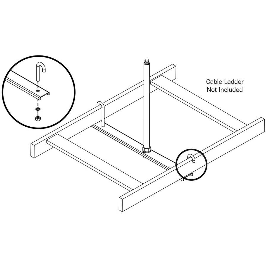 Eaton Tripp Lite Series Ceiling Center Support Kit for 12 in. Cable Runway, Straight and 90-Degree - Hardware Included