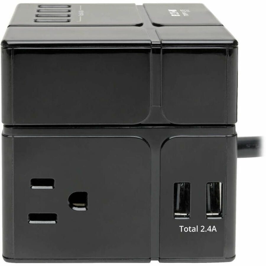 Eaton Tripp Lite Series Protect It! 3-Outlet Power Cube Surge Protector - 6 USB-A Ports (7.2A Shared), 6 ft. (1.83 m) Cord, 540 Joules, Black