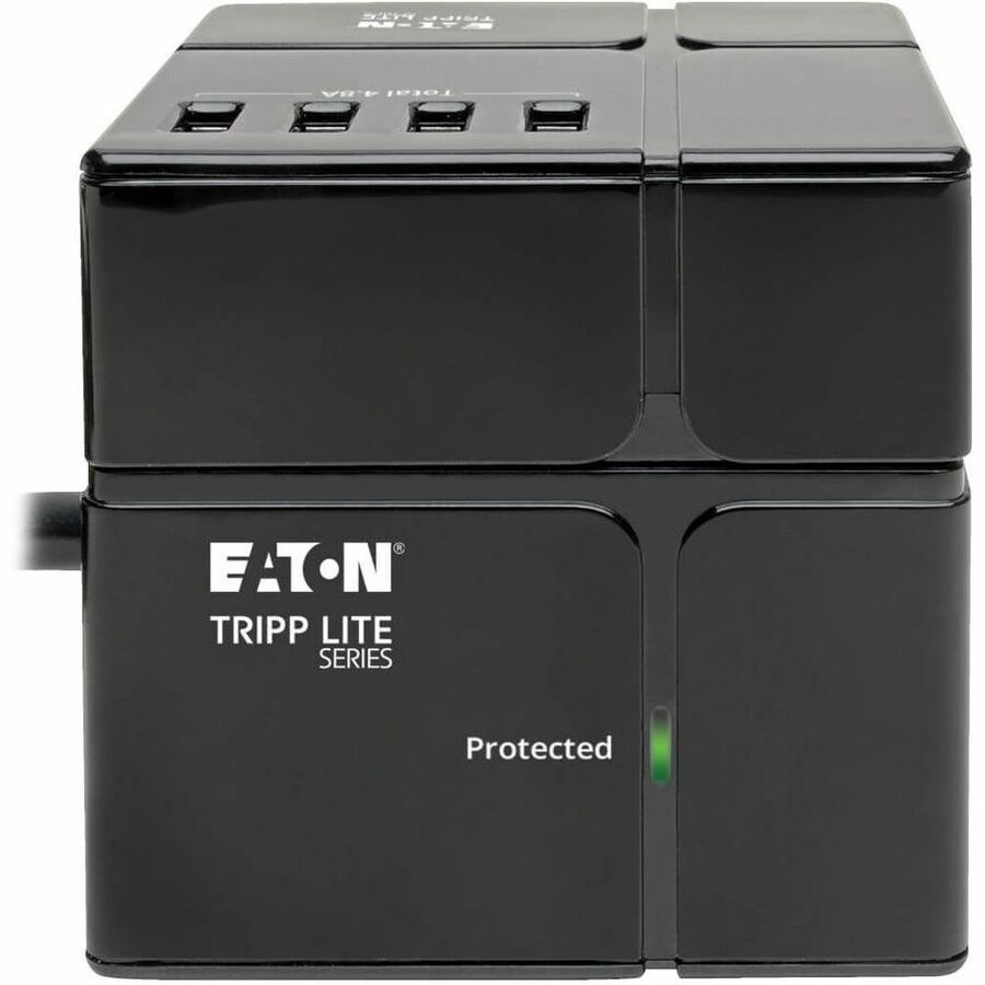 Eaton Tripp Lite Series Protect It! 3-Outlet Power Cube Surge Protector - 6 USB-A Ports (7.2A Shared), 6 ft. (1.83 m) Cord, 540 Joules, Black