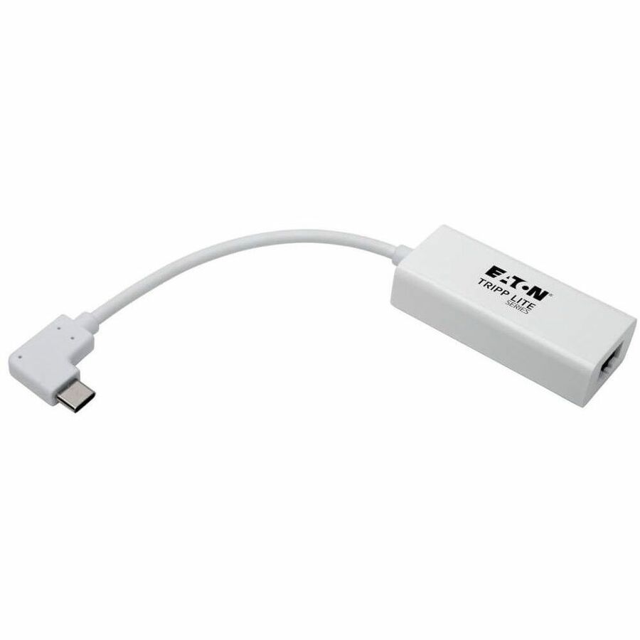 Eaton Tripp Lite Series USB-C to Gigabit Network Adapter with Right Angle USB-C, Thunderbolt 3 Compatibility - White